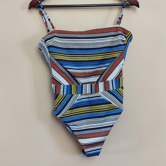 Becca striped one piece open back swimsuit - Picture 3 of 8